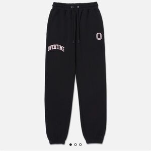 Boys Overtime Sweatpants Black with Pink